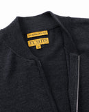 ILMIO 100% Wool Full Zipper Flat Weave Cardigan - Style 4 Gray