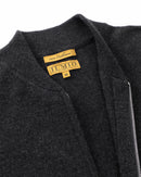 ILMIO 100% Cashmere Full Zipper Flat Weave Cardigan - Style 4 Gray