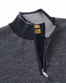 ILMIO 100% Wool Quarter Zipper Pattern Weave Cardigan - Style 9 Gray