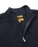 ILMIO 100% Wool Quarter Zipper Pattern Weave Pullover - Style 2 Gray
