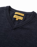 ILMIO 100% Wool  V-Neck Flat Weave Pullover With Sleeves - Style 6 Gray