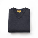 ILMIO 100% Wool V-Neck Flat Weave Sleeveless Pullover Vest - Style 6 Gray