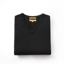 ILMIO 100% Wool V-Neck Flat Weave Sleeveless Pullover Vest - Style 6 Black