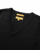 ILMIO 100% Wool V-Neck Flat Weave Sleeveless Pullover Vest - Style 6 Black