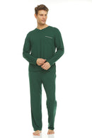 Symmar Men's Micro Modal V-Neck Pajamas - Green