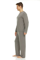 Symmar Men's Micro Model V-Neck Pajamas - Gray