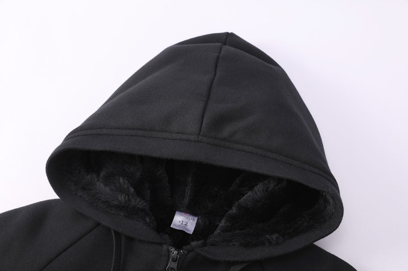 GHI Men's & Boys Black Fur Hoodie