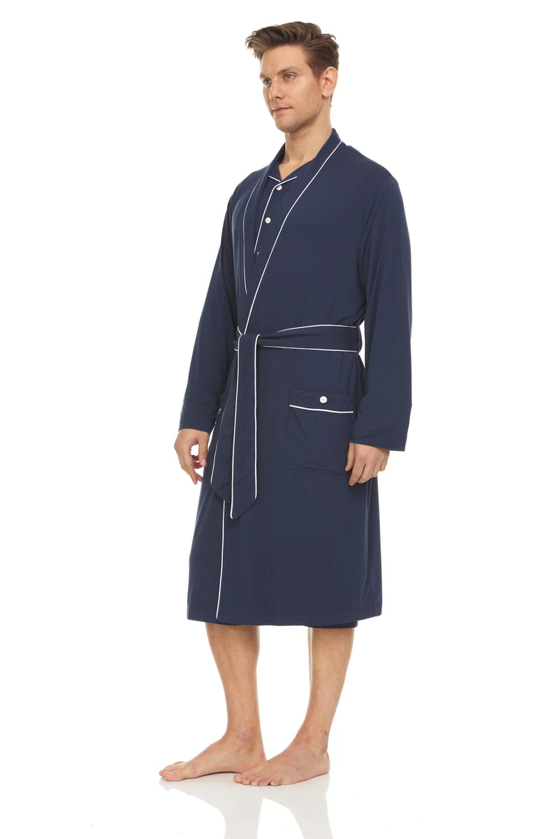 Symmar Men's Micro Model Robe - Navy