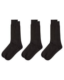 MeMoi Men's Ribbed Cotton Socks - 3 Pair Pack