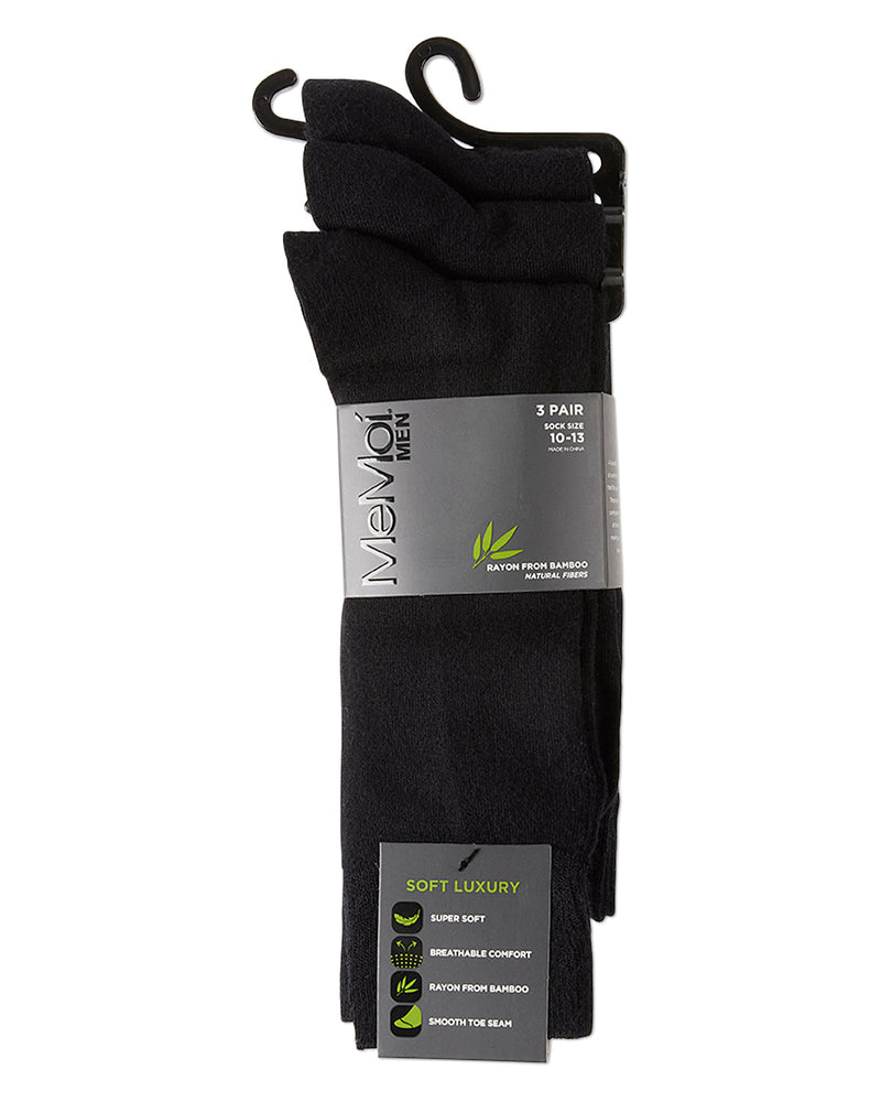 MeMoi Men's Bamboo Flat Socks - 3 Pair Pack