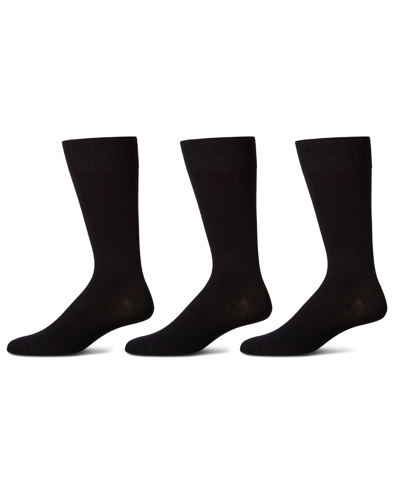 MeMoi Men's Bamboo Flat Socks - 3 Pair Pack