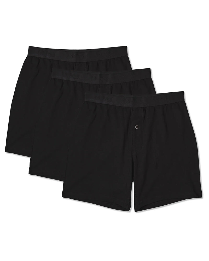 Memoi Mens Black Boxer Shorts