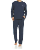 Symmar Men's Micro V-Neck Model Pajamas - Navy