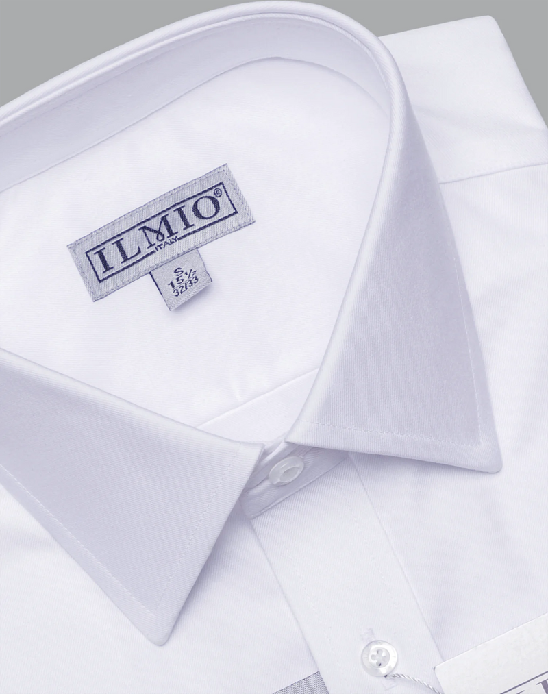 Mens - Ilmio Silver Label -Poly Cotton Twill (L/R) Button Cuff Shirt - With Pocket