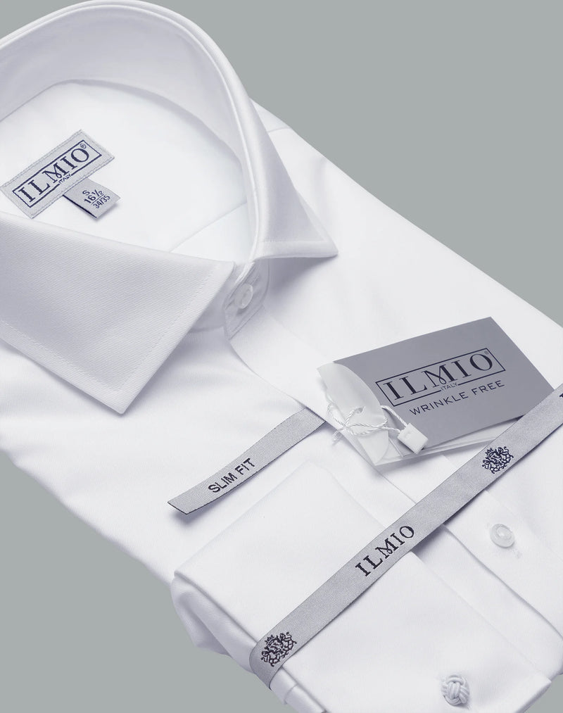 Mens - Ilmio Silver Label -Poly Cotton Spread Collar (L/R) French Cuff Shirt