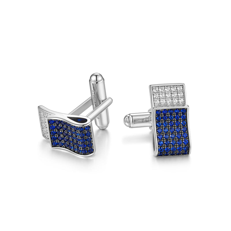 ILMIO Sterling Silver Micro Pave Cufflinks - 055J1