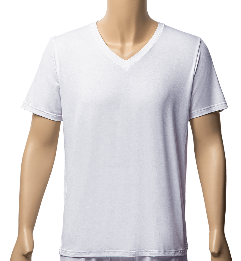 Ilmio Mens Bamboo V-Neck Undershirts