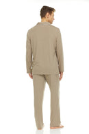 Symmar Men's Micro Model Button Down Pajamas - Taupe