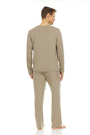 Symmar Men's Micro Model V-Neck Pajamas - Taupe