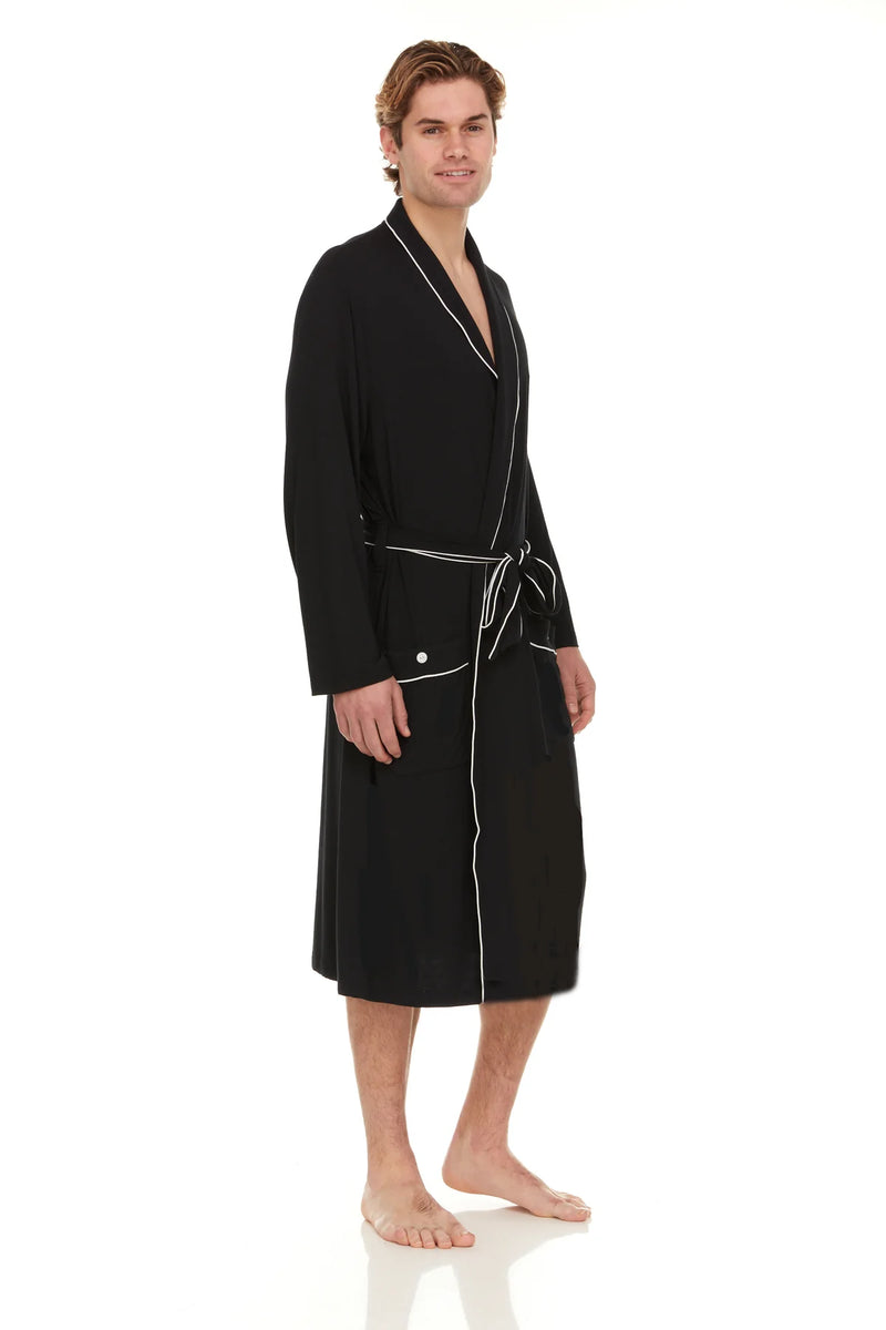 Symmar Men's Micro Model Robe - Black