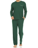 Symmar Men's Micro Modal V-Neck Pajamas - Green