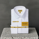 Men's  - Ilmio Gold White on White - Covered Buttons - Button Cuff -