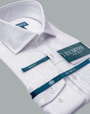 Men's - Ilmio Jacquard 3 - Spread Collar, French Placket, Cotton Button Cuff Shirt - Without Pocket