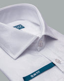 Men's - Ilmio Jacquard 4 - Spread Collar, French Placket, Cotton Button Cuff Shirt - Without Pocket