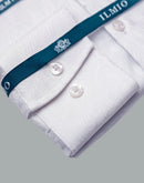 Men's - Ilmio Jacquard 4 - Spread Collar, French Placket, Cotton Button Cuff Shirt - Without Pocket