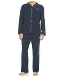 Symmar Men's Micro Model Button Down Pajamas - Navy
