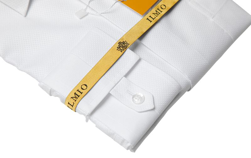 Ilmio Gold White On White - Covered Buttons - Button Cuff  -
