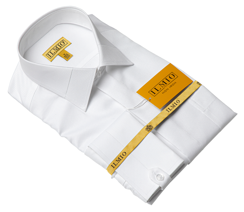 Ilmio Gold White On White - Covered Buttons - French Cuff  -