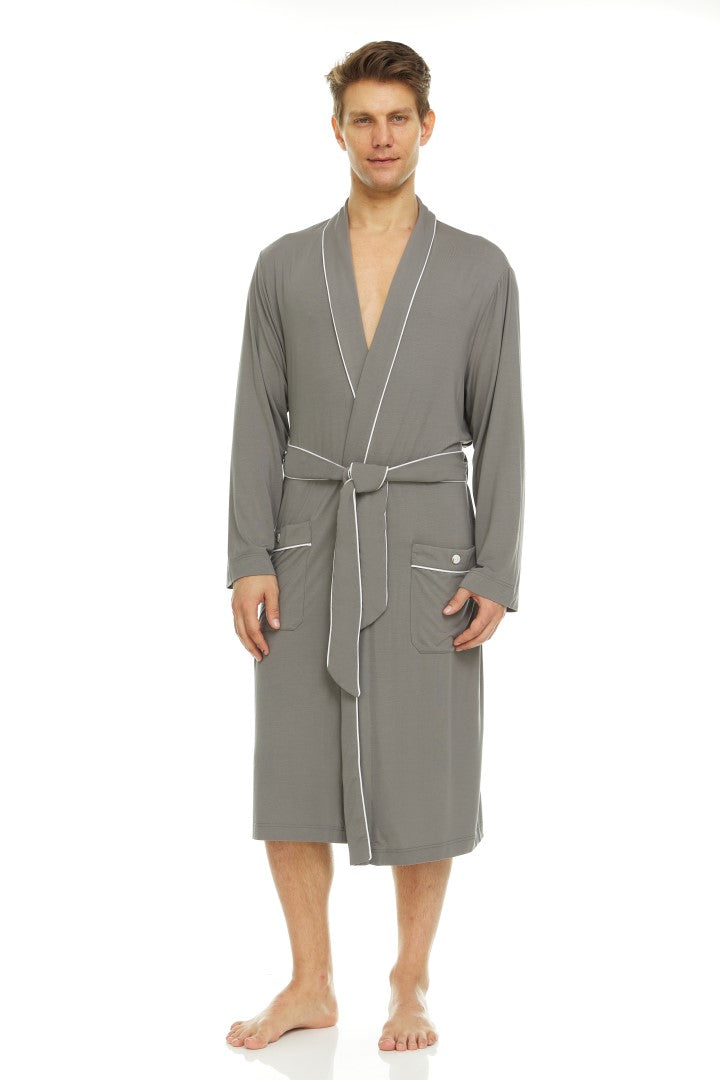 Symmar Men's Micro Model Robe - Grey