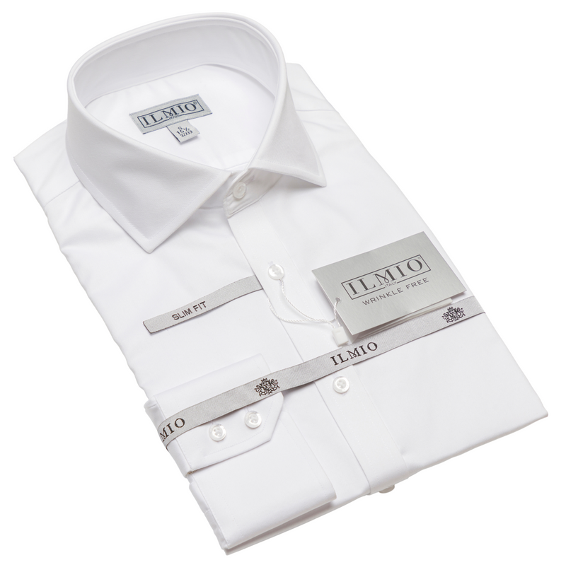 Mens - Ilmio Silver Label - Spread collar - Poly Cotton  (L/R) Button Cuff Shirt