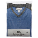 Mens Robes King Cotton Knit V Neck  Pajama