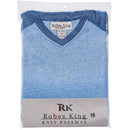 Mens Robes King Cotton Knit V Neck  Pajama