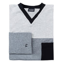 YUGO Men's Cotton Knit V-Neck Pajamas - 9195 Gray & Black